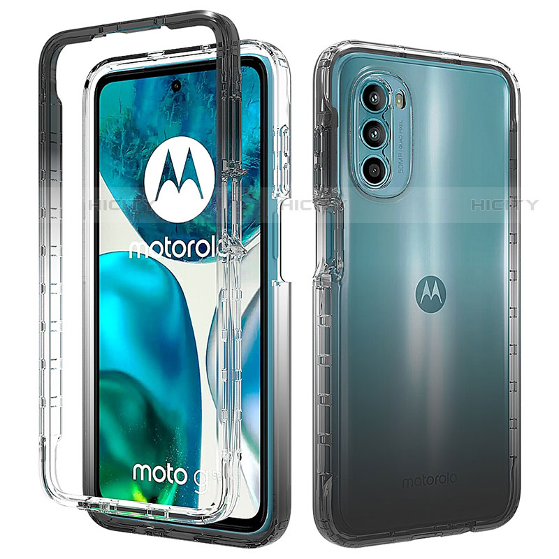 Silikon Hülle Handyhülle Ultra Dünn Flexible Schutzhülle Tasche Transparent Vorder und Rückseite 360 Grad Ganzkörper Farbverlauf für Motorola MOTO G52 groß