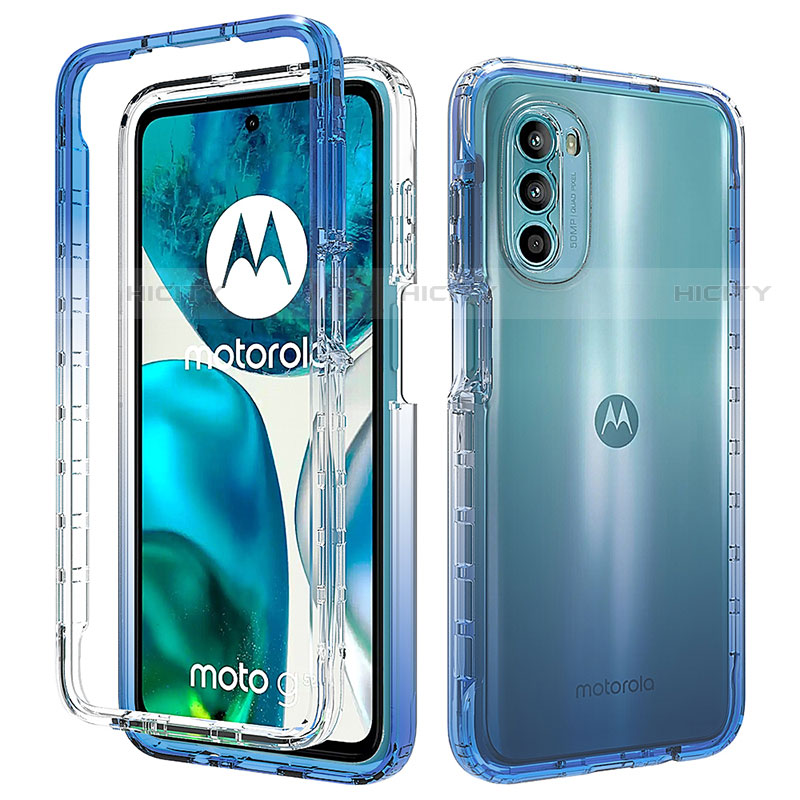 Silikon Hülle Handyhülle Ultra Dünn Flexible Schutzhülle Tasche Transparent Vorder und Rückseite 360 Grad Ganzkörper Farbverlauf für Motorola MOTO G52 groß