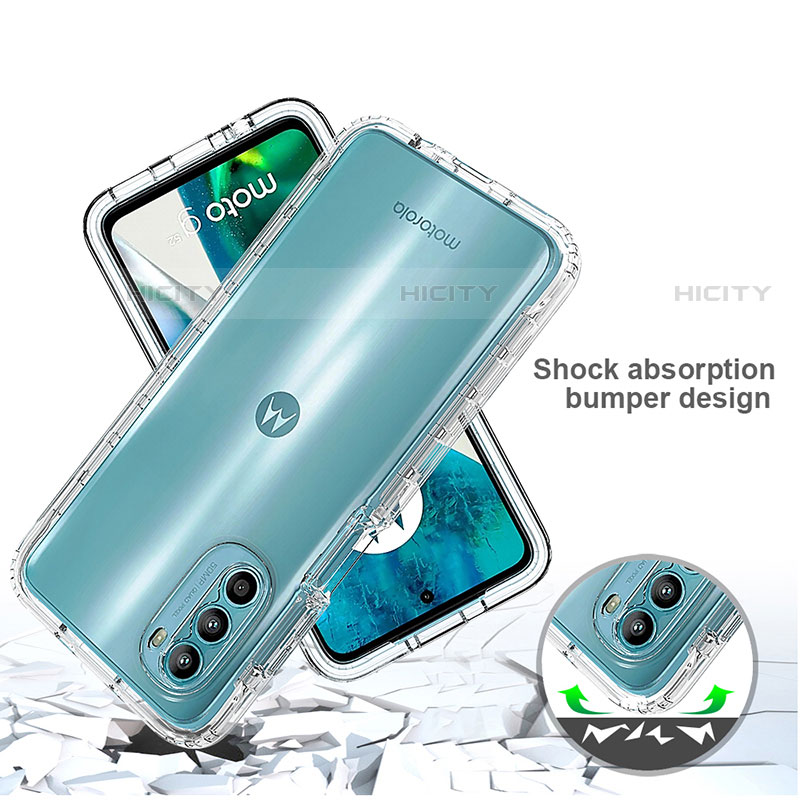 Silikon Hülle Handyhülle Ultra Dünn Flexible Schutzhülle Tasche Transparent Vorder und Rückseite 360 Grad Ganzkörper Farbverlauf für Motorola MOTO G52 groß