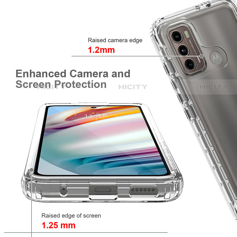 Silikon Hülle Handyhülle Ultra Dünn Flexible Schutzhülle Tasche Transparent Vorder und Rückseite 360 Grad Ganzkörper Farbverlauf für Motorola Moto G60 groß