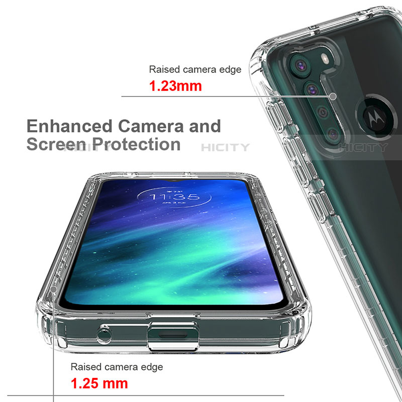 Silikon Hülle Handyhülle Ultra Dünn Flexible Schutzhülle Tasche Transparent Vorder und Rückseite 360 Grad Ganzkörper Farbverlauf für Motorola Moto One Fusion