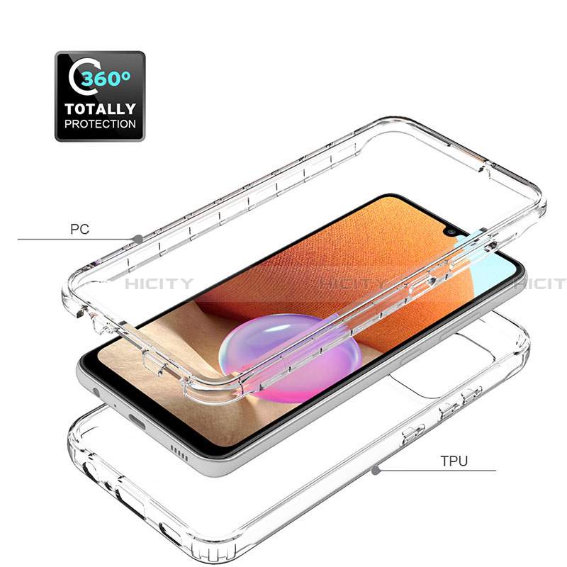 Silikon Hülle Handyhülle Ultra Dünn Flexible Schutzhülle Tasche Transparent Vorder und Rückseite 360 Grad Ganzkörper Farbverlauf für Samsung Galaxy A32 5G