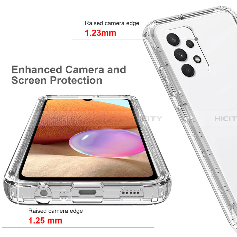 Silikon Hülle Handyhülle Ultra Dünn Flexible Schutzhülle Tasche Transparent Vorder und Rückseite 360 Grad Ganzkörper Farbverlauf für Samsung Galaxy A32 5G