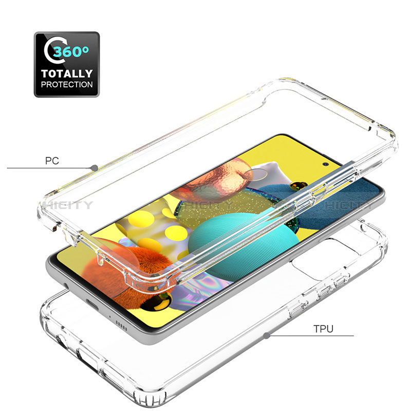 Silikon Hülle Handyhülle Ultra Dünn Flexible Schutzhülle Tasche Transparent Vorder und Rückseite 360 Grad Ganzkörper Farbverlauf für Samsung Galaxy A51 4G groß