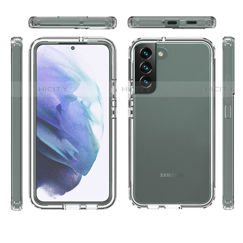 Silikon Hülle Handyhülle Ultra Dünn Flexible Schutzhülle Tasche Transparent Vorder und Rückseite 360 Grad Ganzkörper Farbverlauf für Samsung Galaxy S21 Plus 5G groß