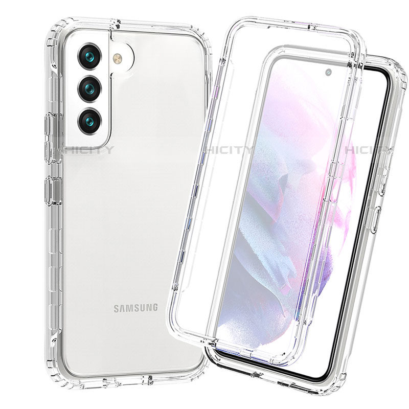 Silikon Hülle Handyhülle Ultra Dünn Flexible Schutzhülle Tasche Transparent Vorder und Rückseite 360 Grad Ganzkörper Farbverlauf für Samsung Galaxy S23 Plus 5G