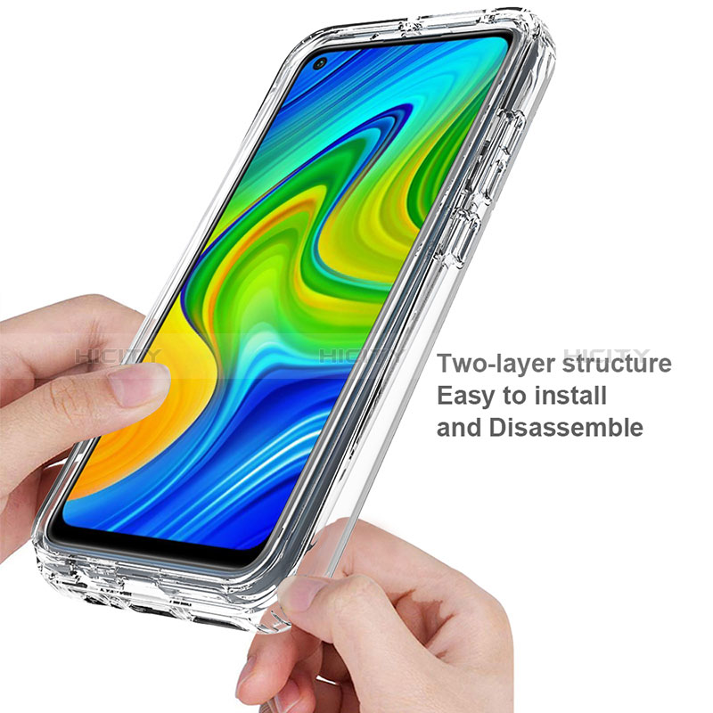 Silikon Hülle Handyhülle Ultra Dünn Flexible Schutzhülle Tasche Transparent Vorder und Rückseite 360 Grad Ganzkörper Farbverlauf für Xiaomi Redmi Note 9