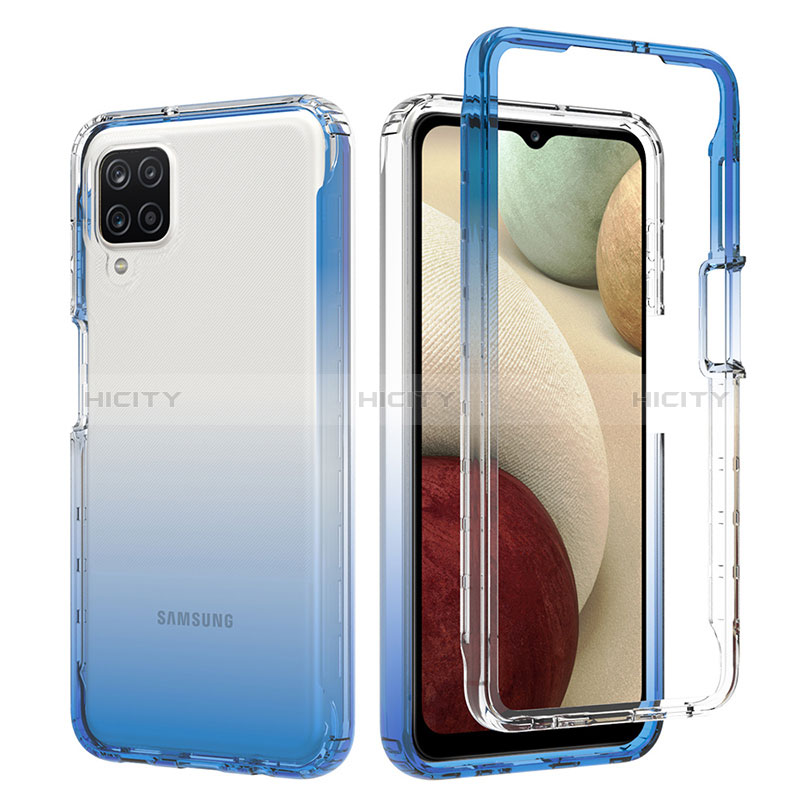 Silikon Hülle Handyhülle Ultra Dünn Flexible Schutzhülle Tasche Transparent Vorder und Rückseite 360 Grad Ganzkörper Farbverlauf JX1 für Samsung Galaxy M12