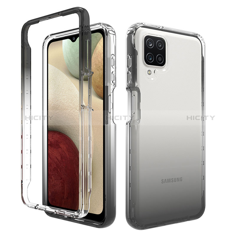Silikon Hülle Handyhülle Ultra Dünn Flexible Schutzhülle Tasche Transparent Vorder und Rückseite 360 Grad Ganzkörper Farbverlauf JX1 für Samsung Galaxy M12
