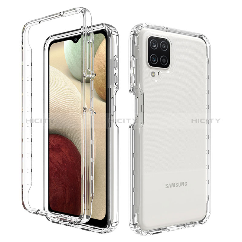 Silikon Hülle Handyhülle Ultra Dünn Flexible Schutzhülle Tasche Transparent Vorder und Rückseite 360 Grad Ganzkörper Farbverlauf JX1 für Samsung Galaxy M12 Klar