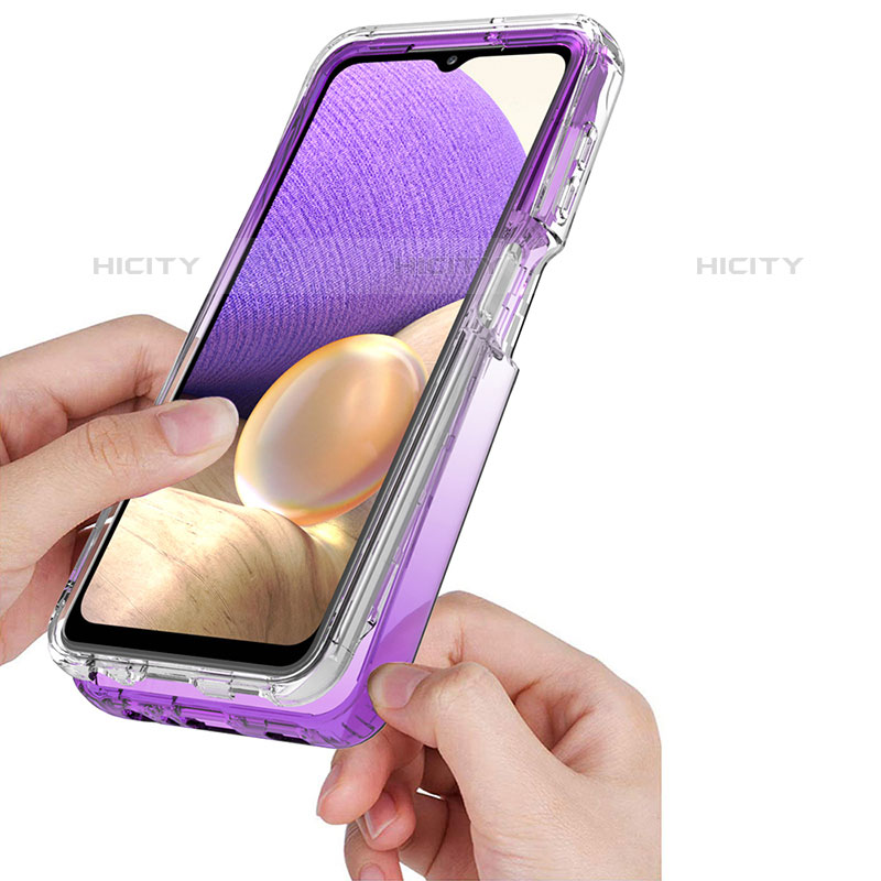 Silikon Hülle Handyhülle Ultra Dünn Flexible Schutzhülle Tasche Transparent Vorder und Rückseite 360 Grad Ganzkörper Farbverlauf JX1 für Samsung Galaxy M32 5G