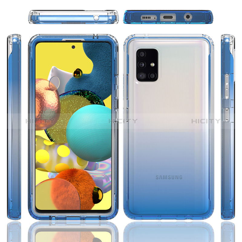 Silikon Hülle Handyhülle Ultra Dünn Flexible Schutzhülle Tasche Transparent Vorder und Rückseite 360 Grad Ganzkörper Farbverlauf JX1 für Samsung Galaxy M40S