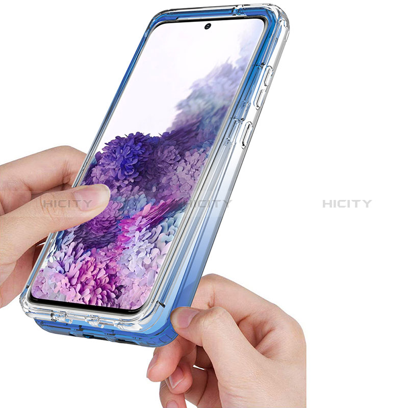 Silikon Hülle Handyhülle Ultra Dünn Flexible Schutzhülle Tasche Transparent Vorder und Rückseite 360 Grad Ganzkörper Farbverlauf JX1 für Samsung Galaxy S20 Plus
