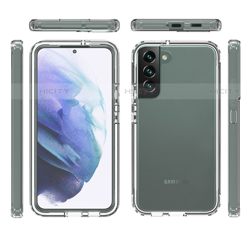 Silikon Hülle Handyhülle Ultra Dünn Flexible Schutzhülle Tasche Transparent Vorder und Rückseite 360 Grad Ganzkörper Farbverlauf M01 für Samsung Galaxy S21 Plus 5G
