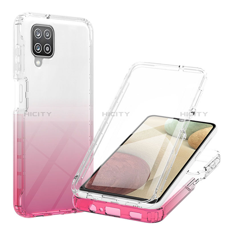 Silikon Hülle Handyhülle Ultra Dünn Flexible Schutzhülle Tasche Transparent Vorder und Rückseite 360 Grad Ganzkörper Farbverlauf YB1 für Samsung Galaxy A12 5G