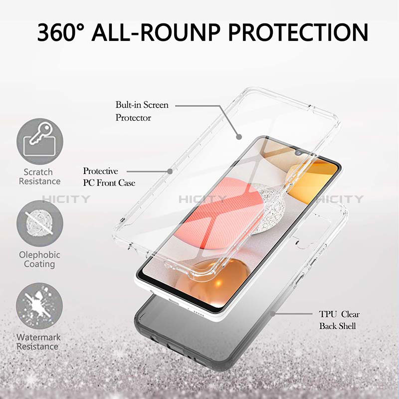 Silikon Hülle Handyhülle Ultra Dünn Flexible Schutzhülle Tasche Transparent Vorder und Rückseite 360 Grad Ganzkörper Farbverlauf YB1 für Samsung Galaxy A42 5G