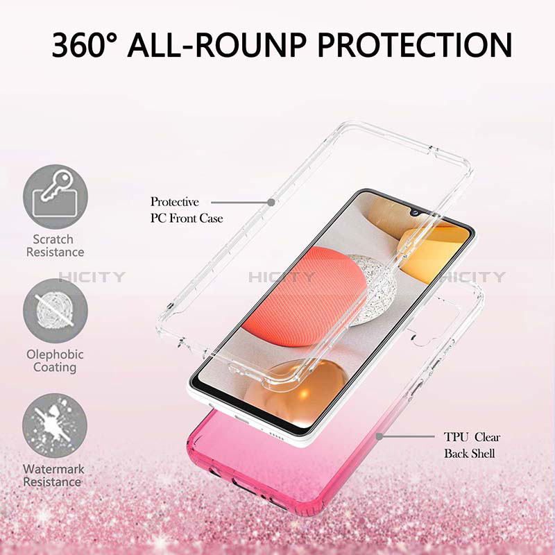 Silikon Hülle Handyhülle Ultra Dünn Flexible Schutzhülle Tasche Transparent Vorder und Rückseite 360 Grad Ganzkörper Farbverlauf YB2 für Samsung Galaxy A42 5G