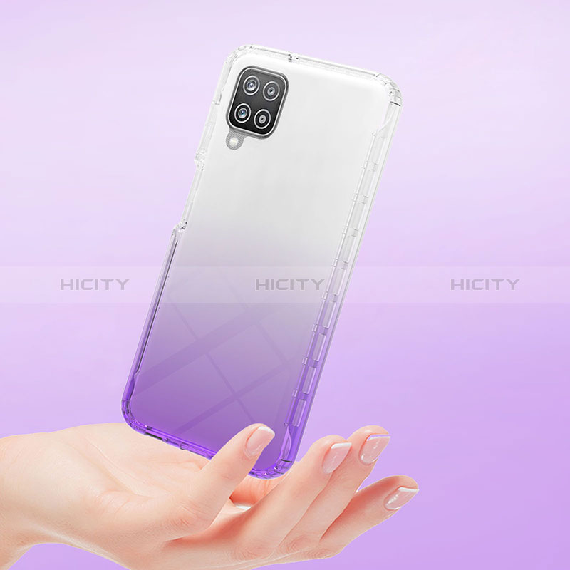 Silikon Hülle Handyhülle Ultra Dünn Flexible Schutzhülle Tasche Transparent Vorder und Rückseite 360 Grad Ganzkörper Farbverlauf YB2 für Samsung Galaxy F12