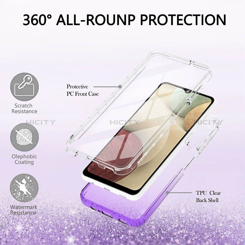 Silikon Hülle Handyhülle Ultra Dünn Flexible Schutzhülle Tasche Transparent Vorder und Rückseite 360 Grad Ganzkörper Farbverlauf YB2 für Samsung Galaxy M12