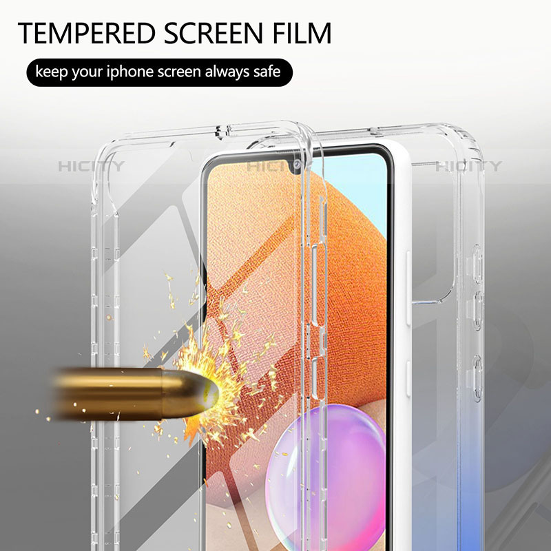 Silikon Hülle Handyhülle Ultra Dünn Flexible Schutzhülle Tasche Transparent Vorder und Rückseite 360 Grad Ganzkörper Farbverlauf ZJ1 für Samsung Galaxy M32 5G