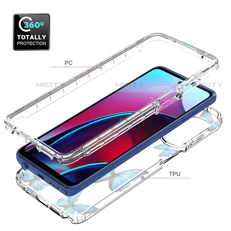 Silikon Hülle Handyhülle Ultra Dünn Flexible Schutzhülle Tasche Transparent Vorder und Rückseite 360 Grad Ganzkörper für Motorola Moto G Stylus (2022) 4G