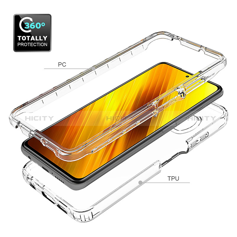 Silikon Hülle Handyhülle Ultra Dünn Flexible Schutzhülle Tasche Transparent Vorder und Rückseite 360 Grad Ganzkörper für Xiaomi Poco X3 Pro Klar