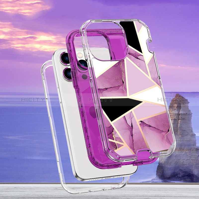 Silikon Hülle Handyhülle Ultra Dünn Flexible Schutzhülle Tasche Vorder und Rückseite 360 Grad Ganzkörper YJ2 für Apple iPhone 14 Pro