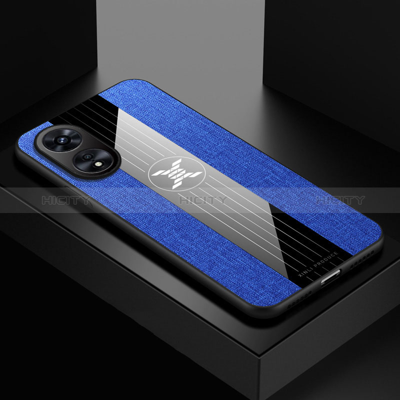 Silikon Hülle Handyhülle Ultra Dünn Flexible Schutzhülle Tasche X01L für Oppo A58 5G Blau