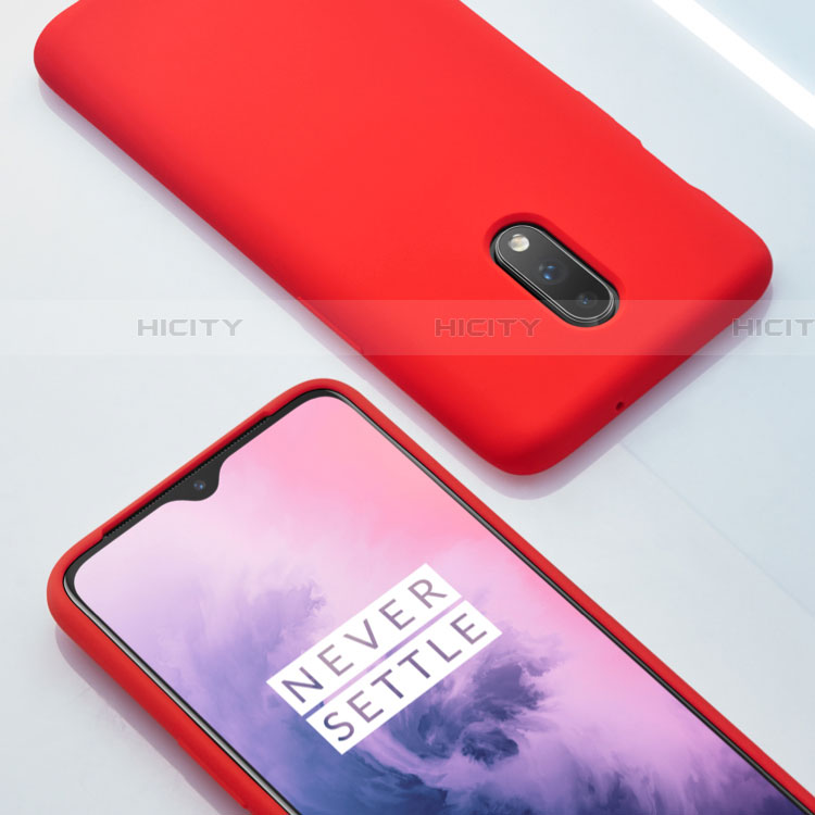 Silikon Hülle Handyhülle Ultra Dünn Schutzhülle 360 Grad für OnePlus 7 Rot groß