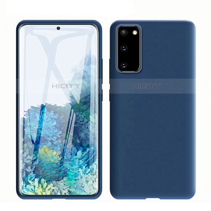 Silikon Hülle Handyhülle Ultra Dünn Schutzhülle 360 Grad Tasche C01 für Samsung Galaxy S20 5G Blau Plus