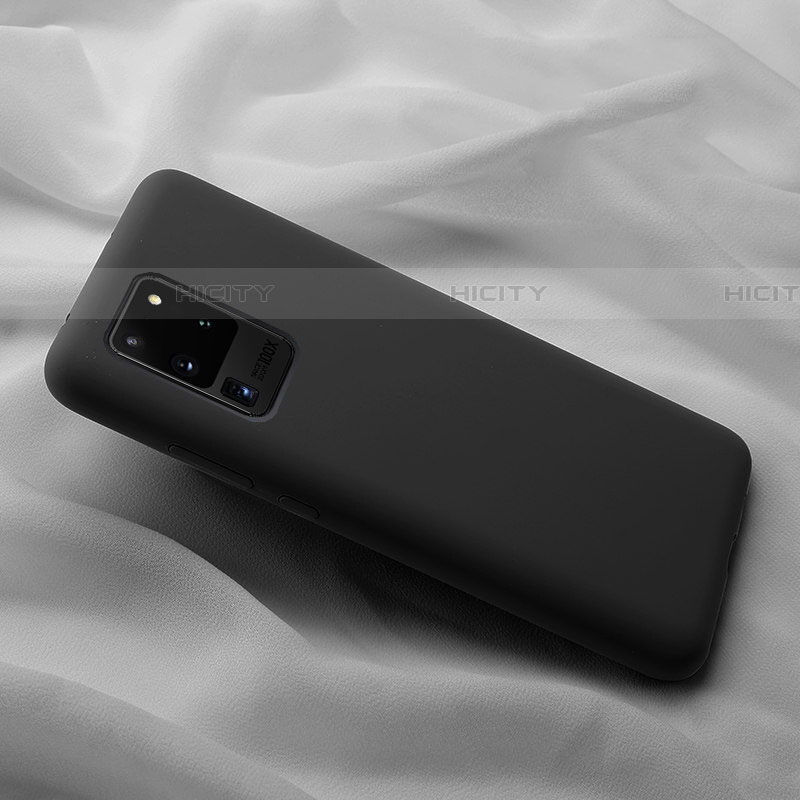 Silikon Hülle Handyhülle Ultra Dünn Schutzhülle 360 Grad Tasche C02 für Samsung Galaxy S20 Ultra Schwarz
