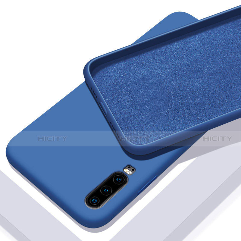 Silikon Hülle Handyhülle Ultra Dünn Schutzhülle 360 Grad Tasche C03 für Huawei P30 Blau