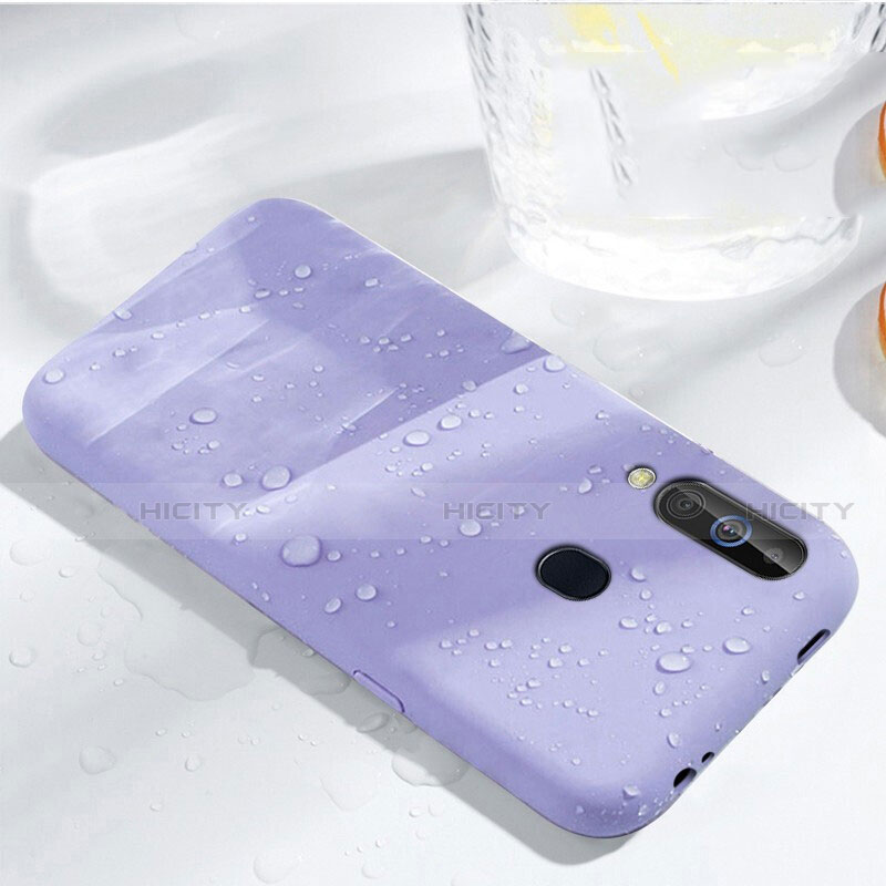 Silikon Hülle Handyhülle Ultra Dünn Schutzhülle 360 Grad Tasche für Samsung Galaxy A60 Violett Plus