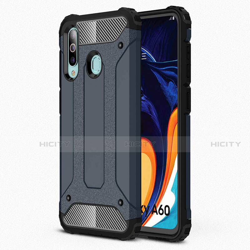 Silikon Hülle Handyhülle Ultra Dünn Schutzhülle 360 Grad Tasche S01 für Samsung Galaxy A60 Blau