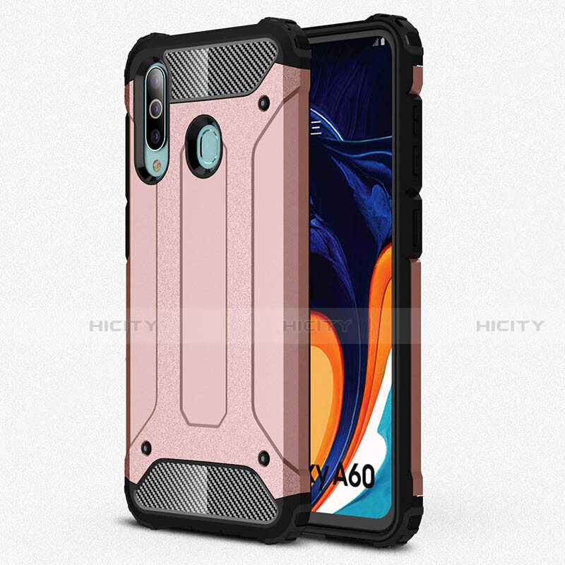 Silikon Hülle Handyhülle Ultra Dünn Schutzhülle 360 Grad Tasche S01 für Samsung Galaxy A60 Rosegold Plus