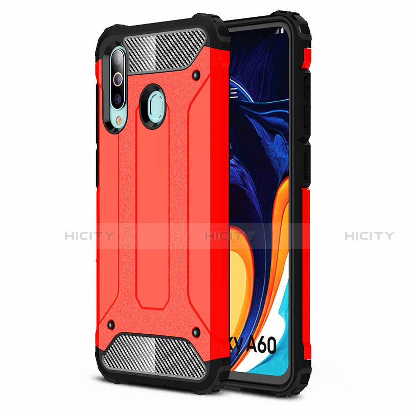 Silikon Hülle Handyhülle Ultra Dünn Schutzhülle 360 Grad Tasche S01 für Samsung Galaxy A60 Rot