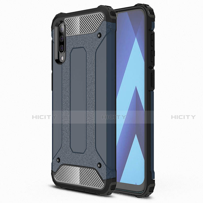 Silikon Hülle Handyhülle Ultra Dünn Schutzhülle 360 Grad Tasche S02 für Samsung Galaxy A70 Blau