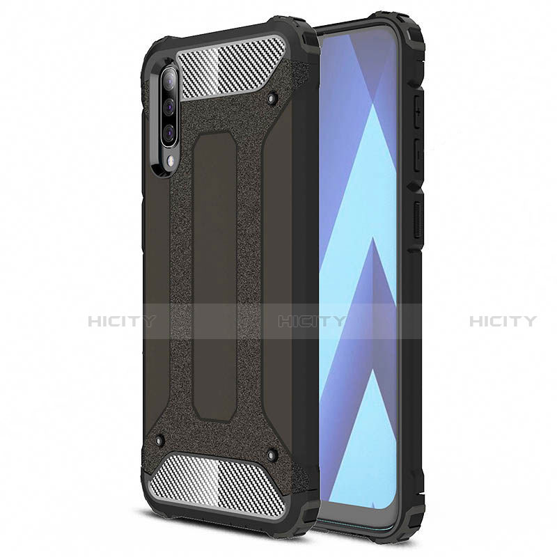 Silikon Hülle Handyhülle Ultra Dünn Schutzhülle 360 Grad Tasche S02 für Samsung Galaxy A70 Schwarz Plus