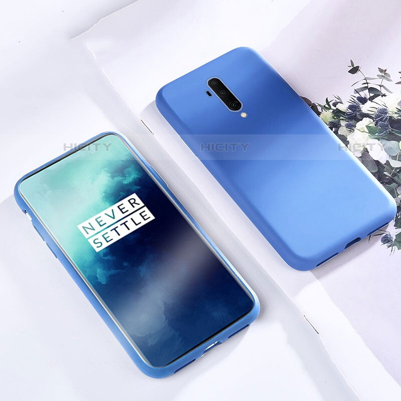 Silikon Hülle Handyhülle Ultra Dünn Schutzhülle 360 Grad Tasche S03 für OnePlus 7T Pro Blau Plus