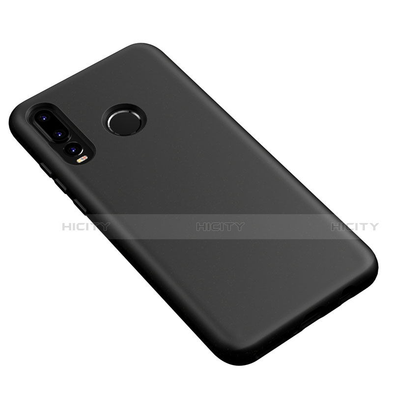 Silikon Hülle Handyhülle Ultra Dünn Schutzhülle 360 Grad Tasche S04 für Huawei P30 Lite New Edition Schwarz