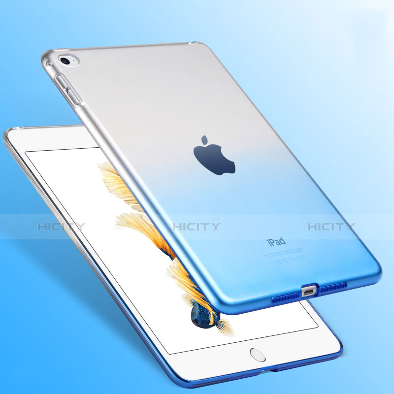 Silikon Hülle Handyhülle Ultra Dünn Schutzhülle Durchsichtig Farbverlauf für Apple iPad Air 2 Blau