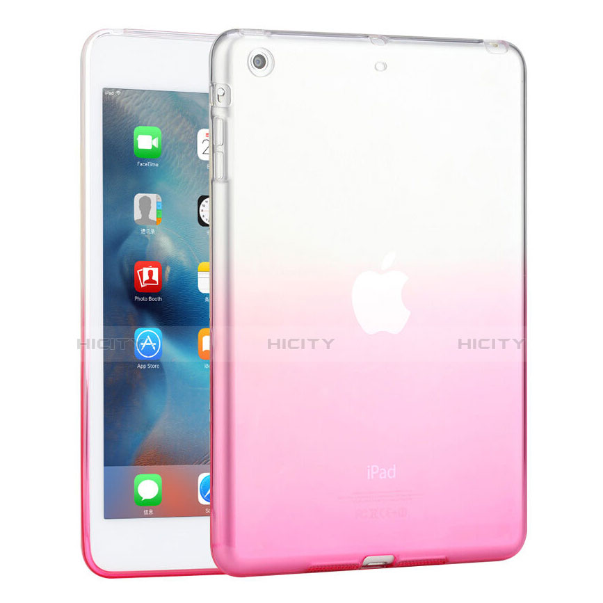 Silikon Hülle Handyhülle Ultra Dünn Schutzhülle Durchsichtig Farbverlauf für Apple iPad Mini 3 Rosa Plus