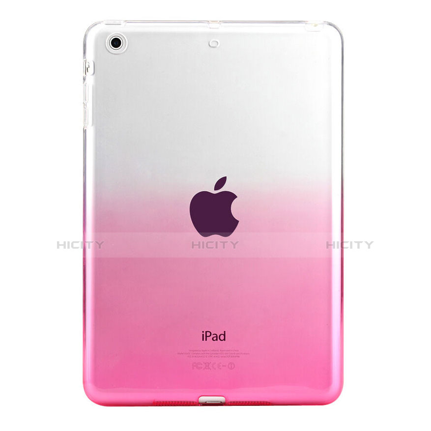 Silikon Hülle Handyhülle Ultra Dünn Schutzhülle Durchsichtig Farbverlauf für Apple iPad Mini 3 Rosa