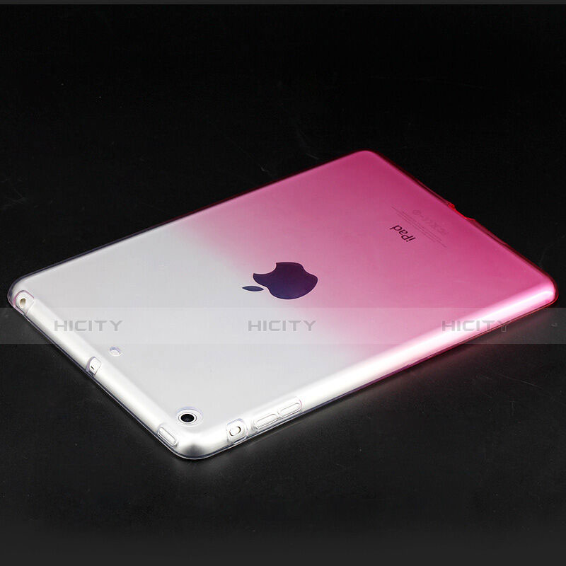 Silikon Hülle Handyhülle Ultra Dünn Schutzhülle Durchsichtig Farbverlauf für Apple iPad Mini 3 Rosa groß