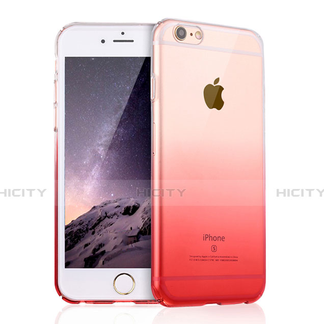 Silikon Hülle Handyhülle Ultra Dünn Schutzhülle Durchsichtig Farbverlauf für Apple iPhone 6S Plus Rot Plus