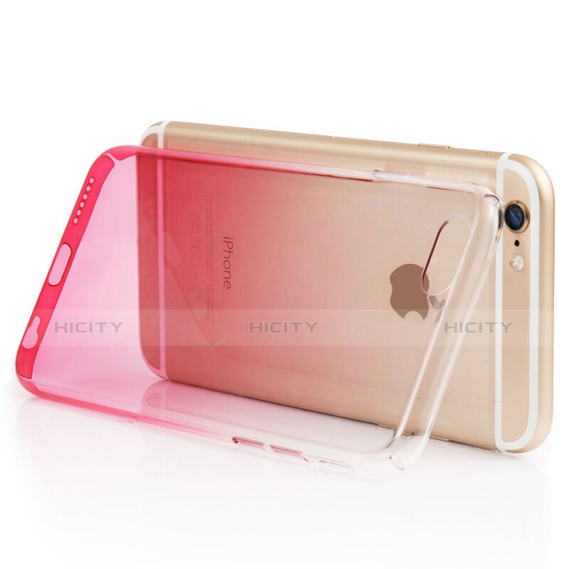 Silikon Hülle Handyhülle Ultra Dünn Schutzhülle Durchsichtig Farbverlauf für Apple iPhone 6S Plus Rot groß