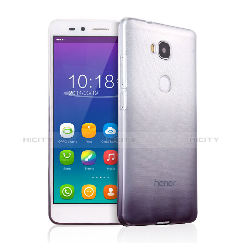 Silikon Hülle Handyhülle Ultra Dünn Schutzhülle Durchsichtig Farbverlauf für Huawei GR5 Grau Plus