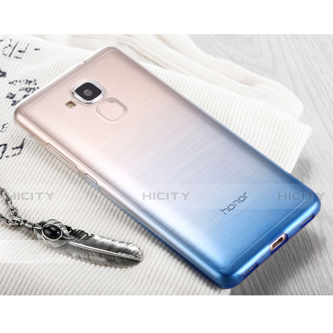 Silikon Hülle Handyhülle Ultra Dünn Schutzhülle Durchsichtig Farbverlauf für Huawei GT3 Blau groß
