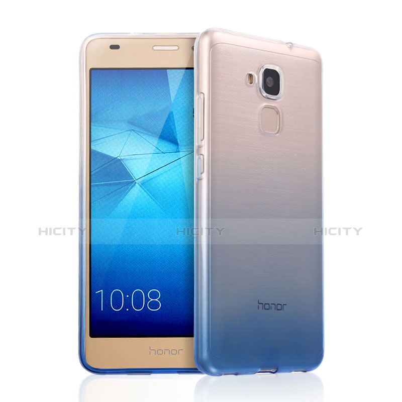 Silikon Hülle Handyhülle Ultra Dünn Schutzhülle Durchsichtig Farbverlauf für Huawei Honor 5C Blau groß
