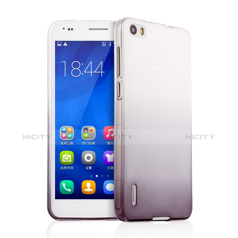 Silikon Hülle Handyhülle Ultra Dünn Schutzhülle Durchsichtig Farbverlauf für Huawei Honor 6 Grau